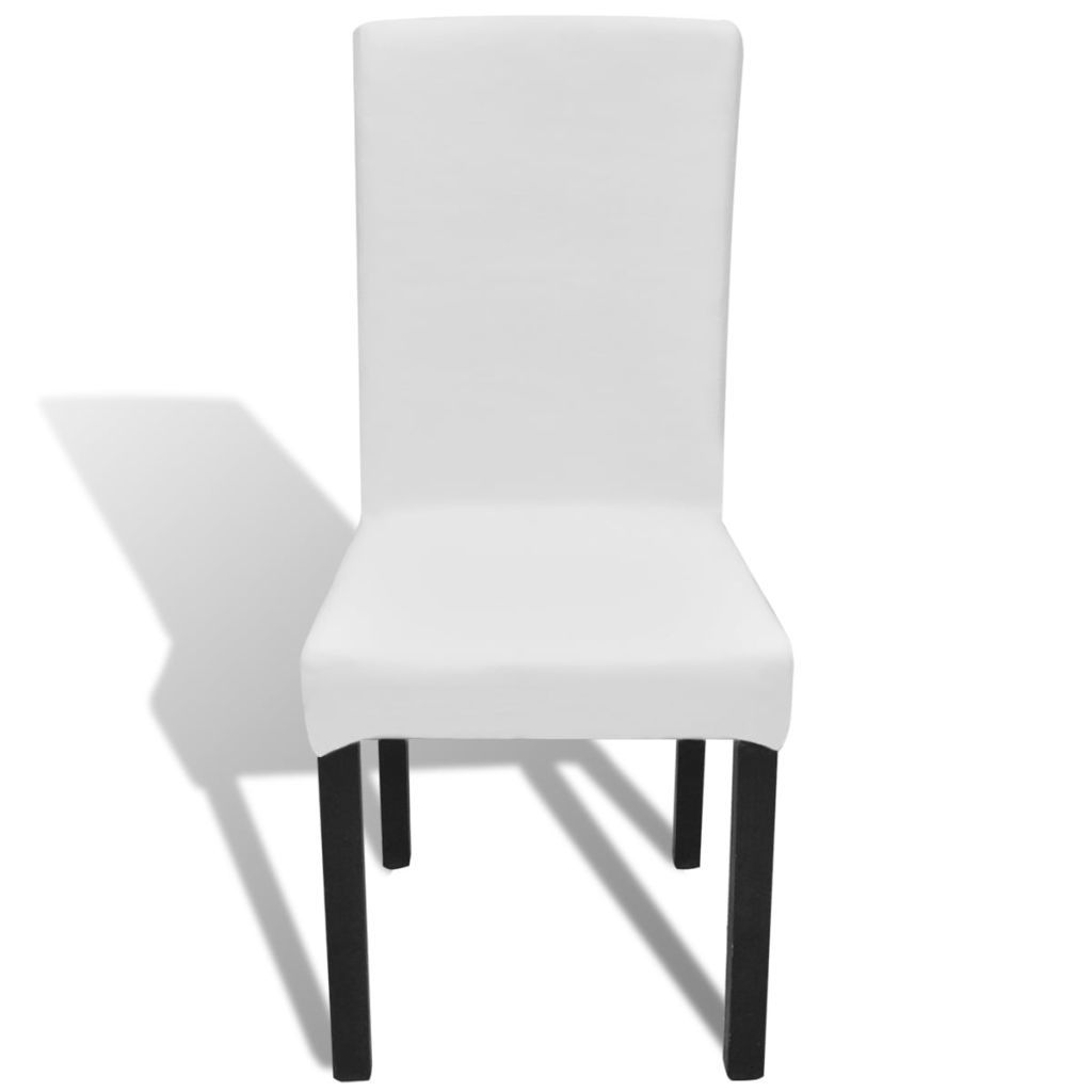 vidaXL Hoes voor stoelen stretch 6 stuks (wit)