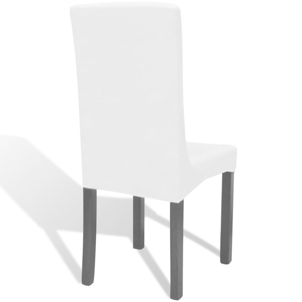 vidaXL Hoes voor stoelen stretch 6 stuks (wit)