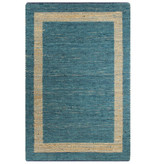 VidaXL Vloerkleed handgemaakt 120x180 cm jute blauw