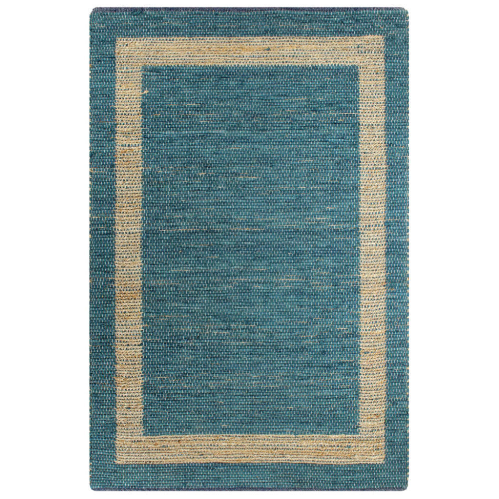 VidaXL Vloerkleed handgemaakt 120x180 cm jute blauw