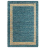 VidaXL Vloerkleed handgemaakt 80x160 cm jute blauw