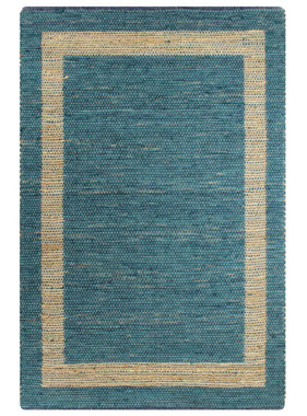 VidaXL Vloerkleed handgemaakt 80x160 cm jute blauw