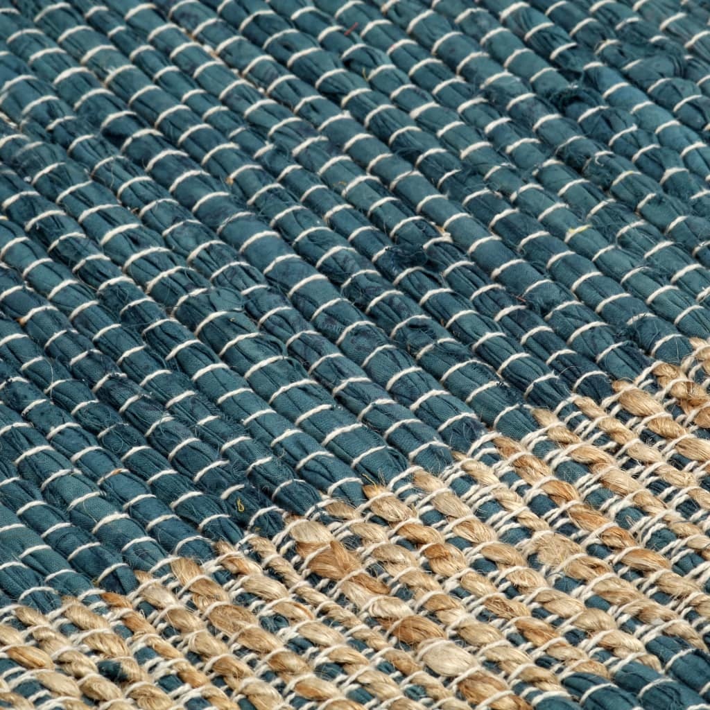 VidaXL Vloerkleed handgemaakt 80x160 cm jute blauw