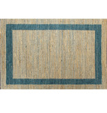 VidaXL Vloerkleed handgemaakt 80x160 cm jute blauw