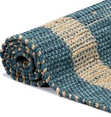 VidaXL Vloerkleed handgemaakt 80x160 cm jute blauw