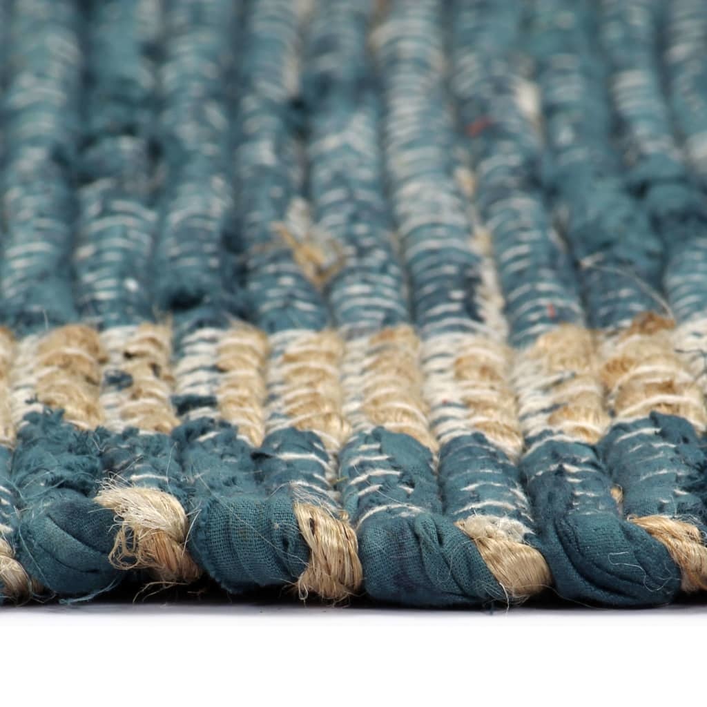 VidaXL Vloerkleed handgemaakt 80x160 cm jute blauw