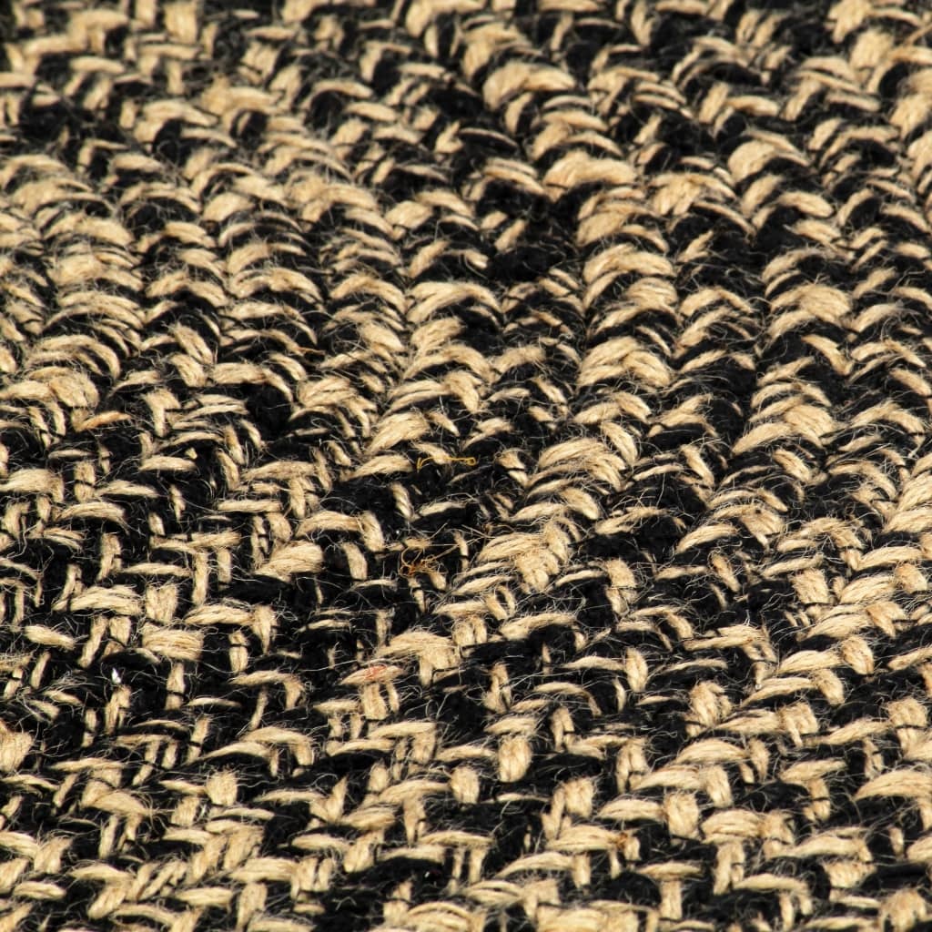 VidaXL Vloerkleed handgemaakt 150 cm jute zwart en naturel