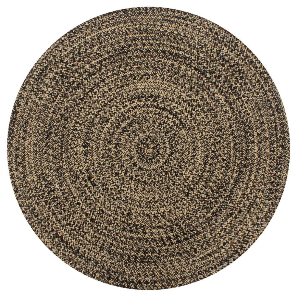 VidaXL Vloerkleed handgemaakt 120 cm jute zwart en naturel
