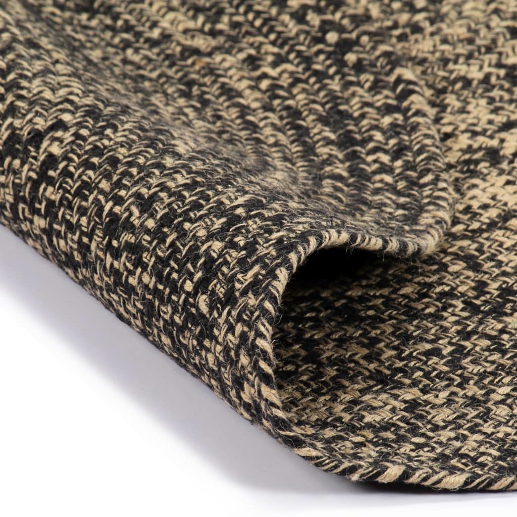 VidaXL Vloerkleed handgemaakt 120 cm jute zwart en naturel