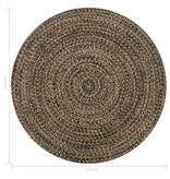 VidaXL Vloerkleed handgemaakt 120 cm jute zwart en naturel