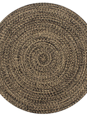 VidaXL Vloerkleed handgemaakt 90 cm jute zwart en naturel VidaXL Vloerkleed handgemaakt 90 cm jute zwart en naturel