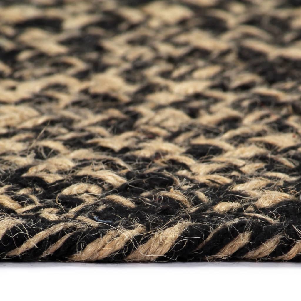 VidaXL Vloerkleed handgemaakt 90 cm jute zwart en naturel