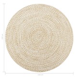 vidaXL Vloerkleed handgemaakt 150 cm jute wit en naturel