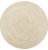 VidaXL Vloerkleed handgemaakt 120 cm jute wit en naturel
