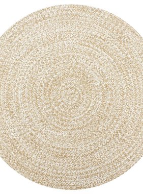 VidaXL Vloerkleed handgemaakt 90 cm jute wit en naturel