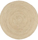 VidaXL Vloerkleed handgemaakt met spiraal ontwerp 150 cm jute wit