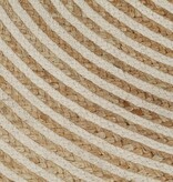 VidaXL Vloerkleed handgemaakt met spiraal ontwerp 150 cm jute wit