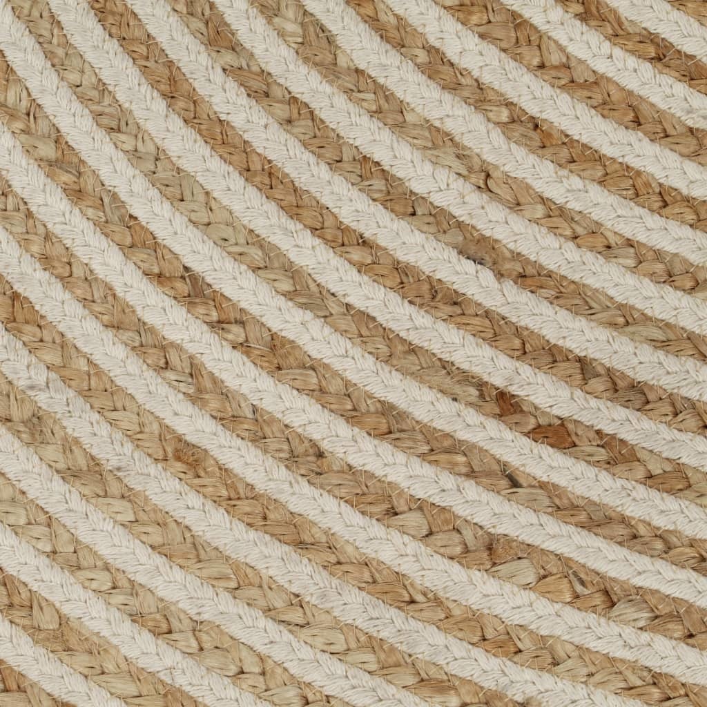 VidaXL Vloerkleed handgemaakt met spiraal ontwerp 150 cm jute wit