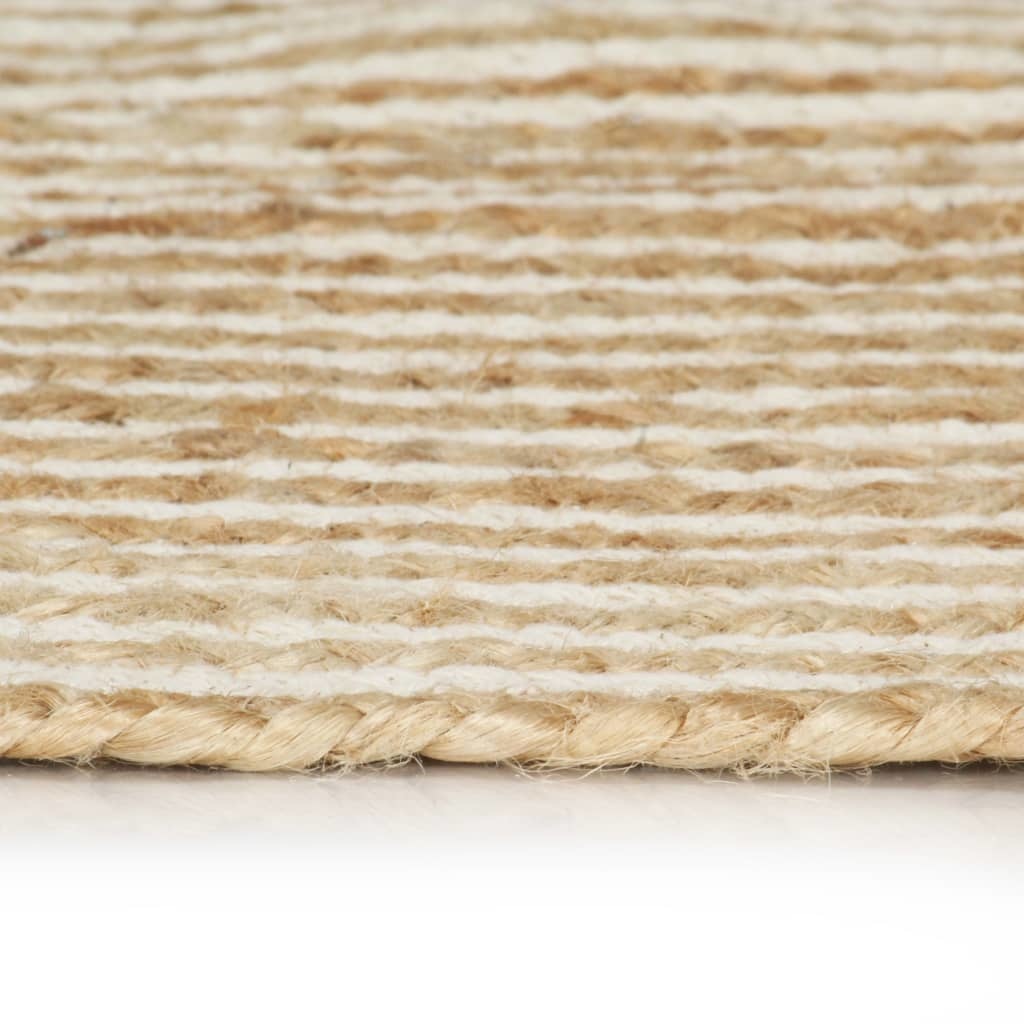 VidaXL Vloerkleed handgemaakt met spiraal ontwerp 150 cm jute wit