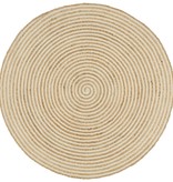 VidaXL Vloerkleed handgemaakt met spiraal print 120 cm jute wit