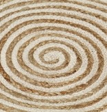 VidaXL Vloerkleed handgemaakt met spiraal print 120 cm jute wit