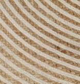 VidaXL Vloerkleed handgemaakt met spiraal print 120 cm jute wit