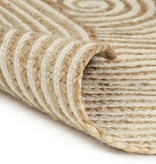 VidaXL Vloerkleed handgemaakt met spiraal print 120 cm jute wit