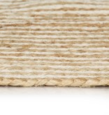 VidaXL Vloerkleed handgemaakt met spiraal print 120 cm jute wit