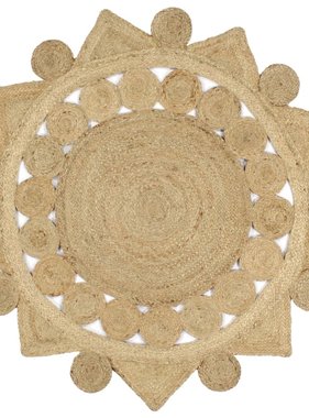 VidaXL Vloerkleed handgemaakt 120 cm gevlochten jute