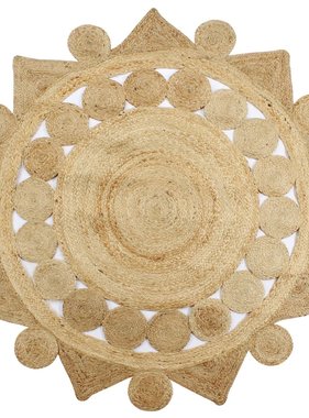 VidaXL Vloerkleed handgemaakt 90 cm gevlochten jute