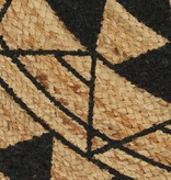 VidaXL Vloerkleed handgemaakt met zwarte print 120 cm jute