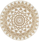 VidaXL Vloerkleed handgemaakt met witte print 90 cm jute