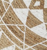 VidaXL Vloerkleed handgemaakt met witte print 90 cm jute