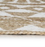 VidaXL Vloerkleed handgemaakt met witte print 90 cm jute