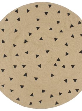 VidaXL Vloerkleed handgemaakt met driehoek print 150 cm jute