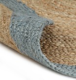 VidaXL Vloerkleed handgemaakt met olijfgroene rand 150 cm jute