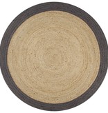 VidaXL Vloerkleed handgemaakt met donkergrijze rand 120 cm jute