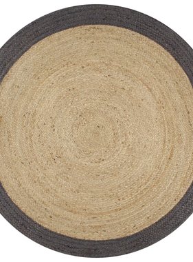 VidaXL Vloerkleed handgemaakt met donkergrijze rand 90 cm jute