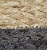VidaXL Vloerkleed handgemaakt met donkergrijze rand 90 cm jute