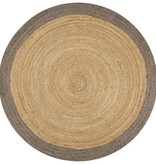 VidaXL Vloerkleed handgemaakt met grijze rand 90 cm jute