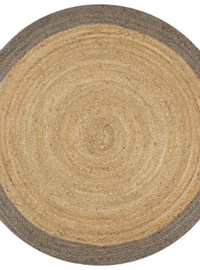 VidaXL Vloerkleed handgemaakt met grijze rand 90 cm jute