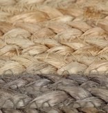 VidaXL Vloerkleed handgemaakt met grijze rand 90 cm jute