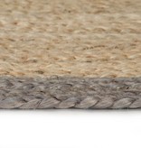 VidaXL Vloerkleed handgemaakt met grijze rand 90 cm jute