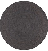 VidaXL Vloerkleed handgemaakt rond 120 cm jute donkergrijs