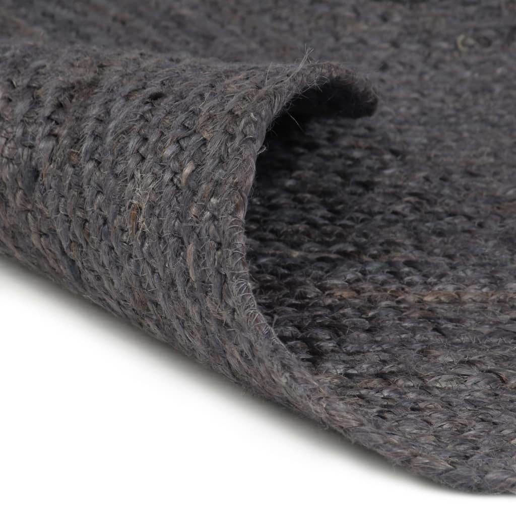 VidaXL Vloerkleed handgemaakt rond 120 cm jute donkergrijs
