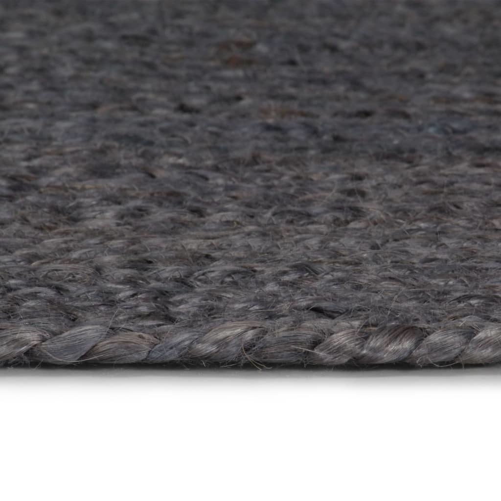 VidaXL Vloerkleed handgemaakt rond 120 cm jute donkergrijs