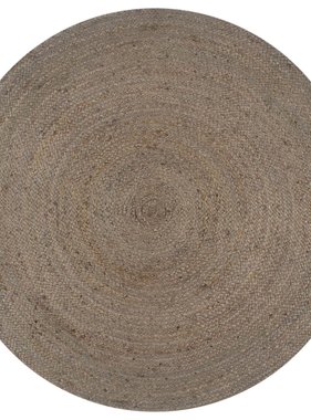 VidaXL Vloerkleed handgemaakt rond 90 cm jute grijs VidaXL Vloerkleed handgemaakt rond 90 cm jute grijs