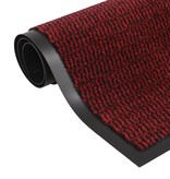 vidaXL Droogloopmat rechthoekig getuft 90x150 cm rood