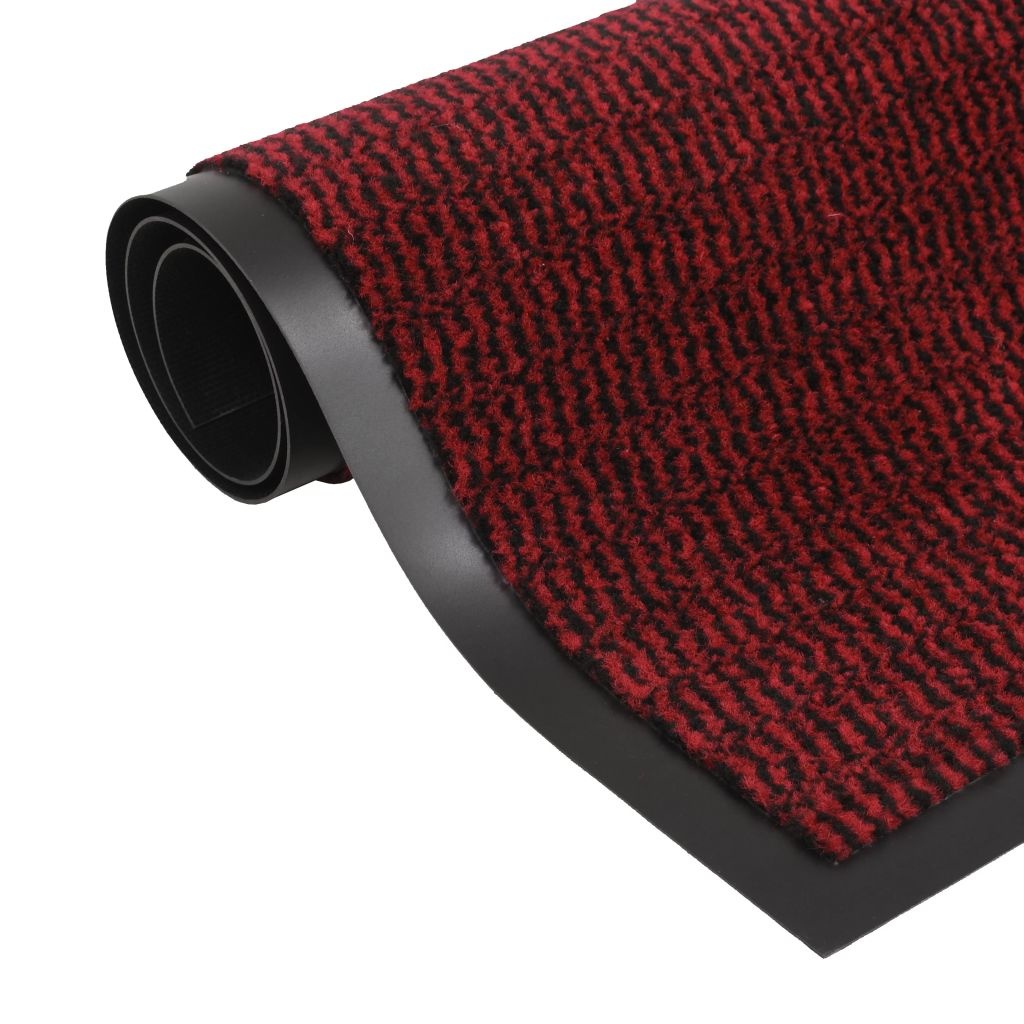 vidaXL Droogloopmat rechthoekig getuft 90x150 cm rood