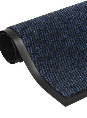 vidaXL Droogloopmat rechthoekig getuft 80x120 cm blauw